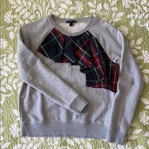 J. Crew plaid Ruffle Sweatshirt